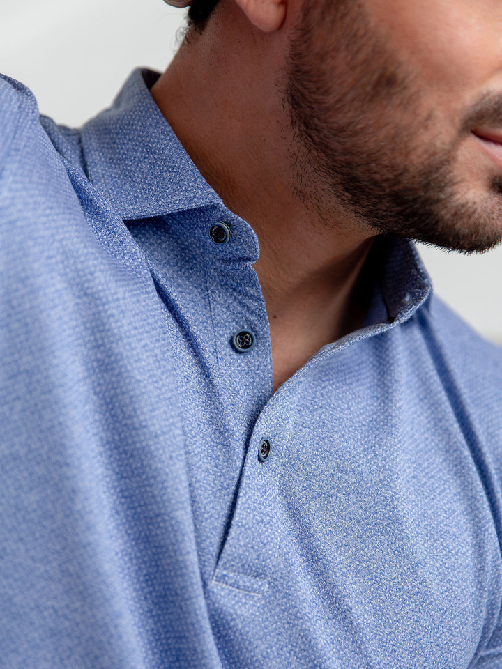Blue Dobby Mercerized Polo Shirt Brumano Pakistan