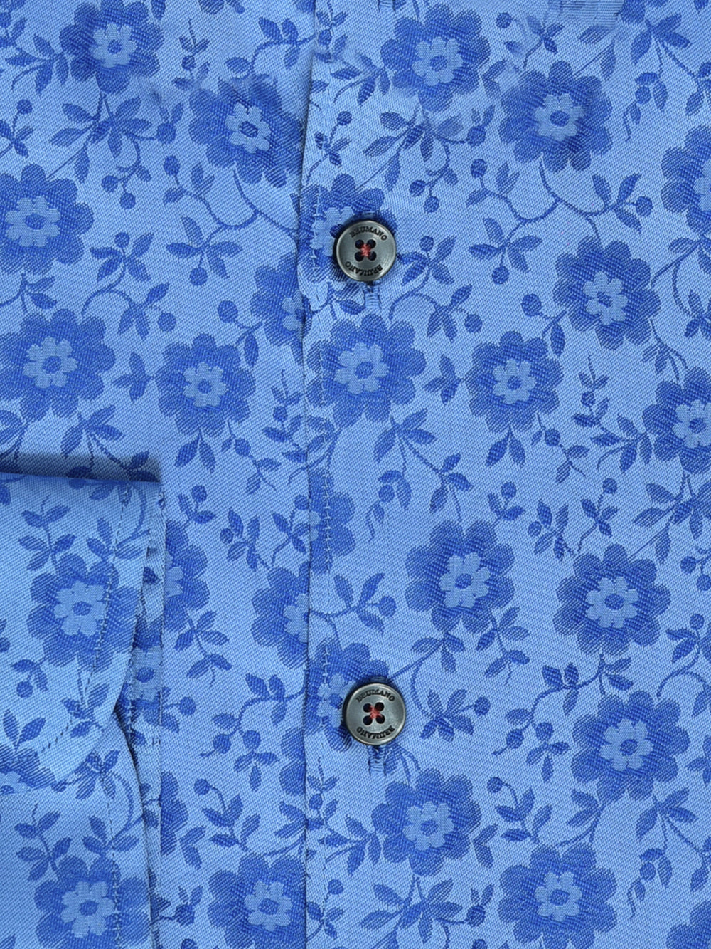 Blue floral printed jacquard shirt brumano pakistan