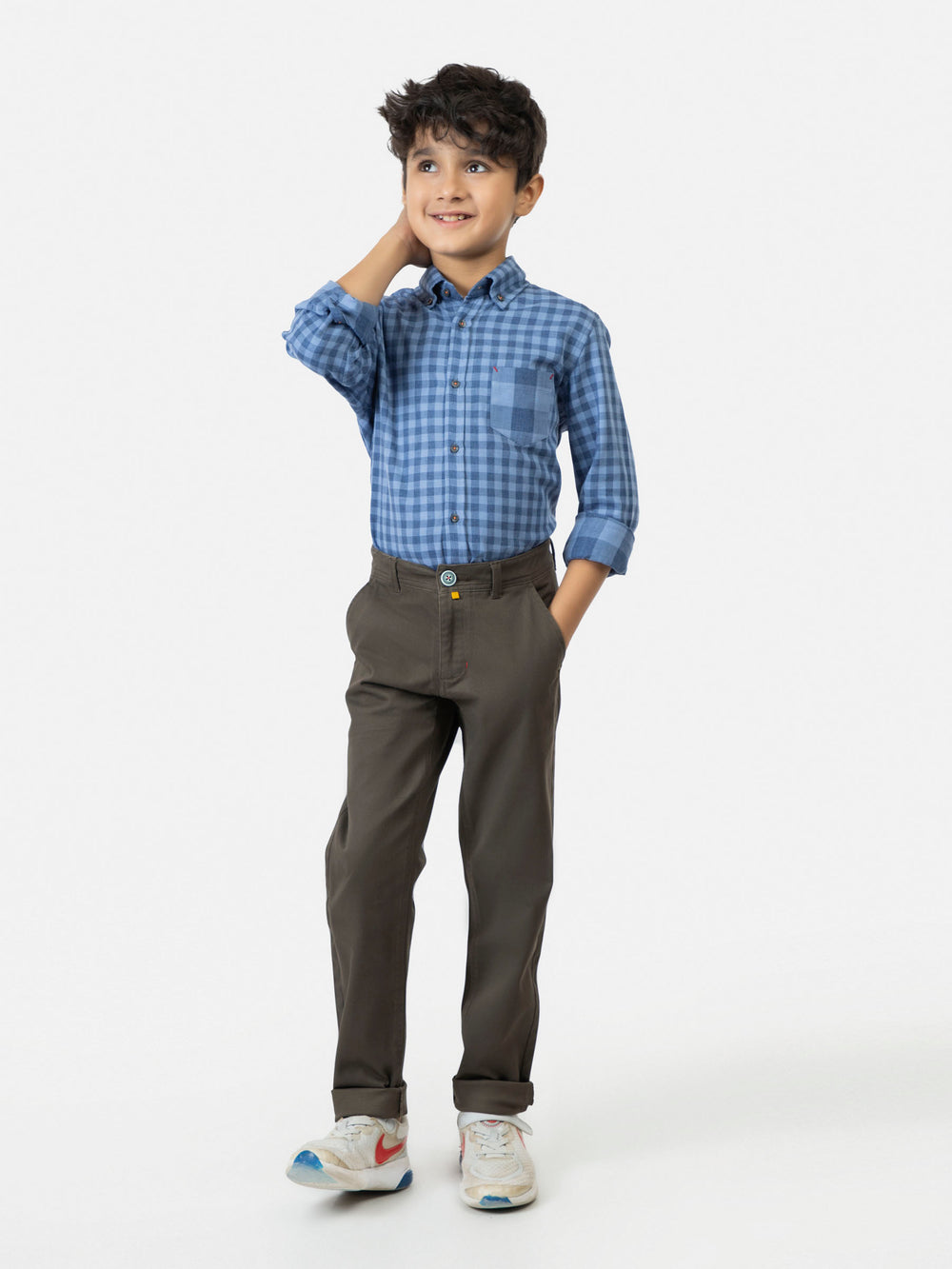 Blue Gingham Casual Shirt