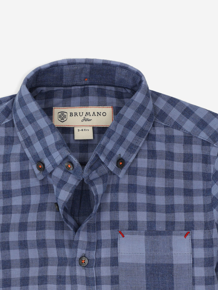 Blue Gingham Casual Shirt Brumano Pakistan
