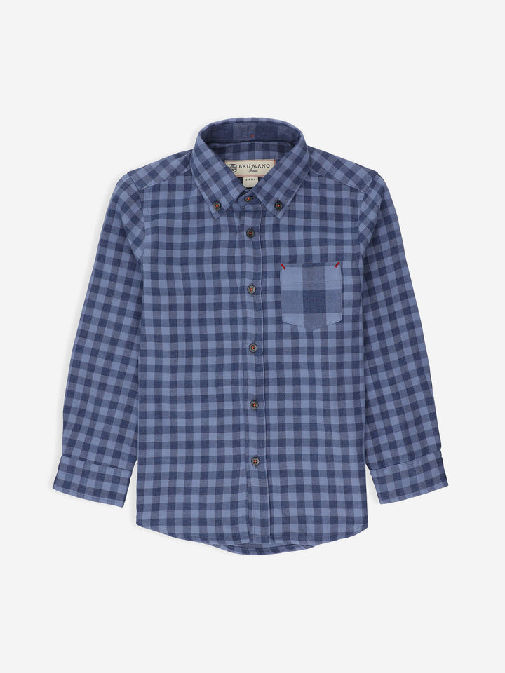 Blue Gingham Casual Shirt Brumano Pakistan