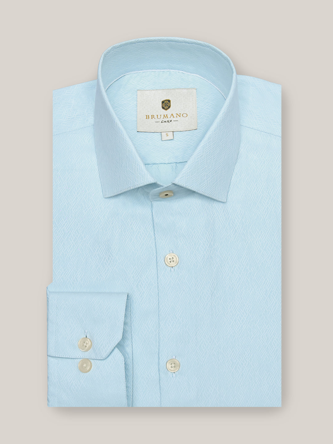 Blue Jacquard Patterned Silk Shirt Brumano Pakistan 