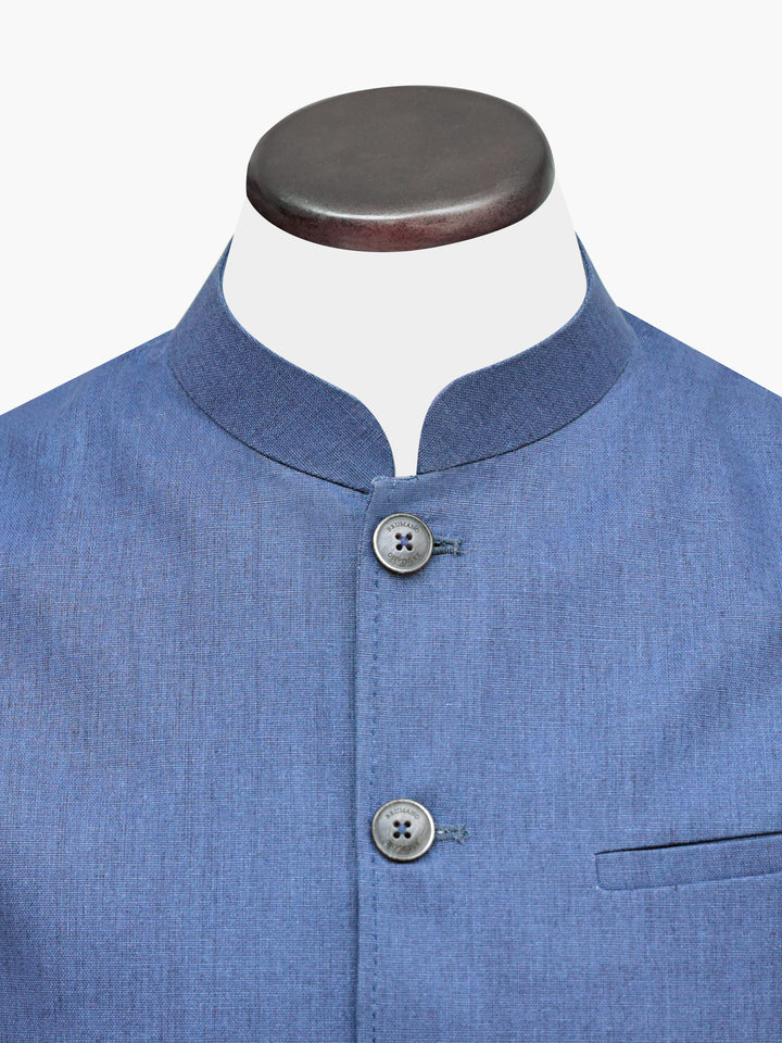 Blue Linen Waistcoat Brumano Pakistan