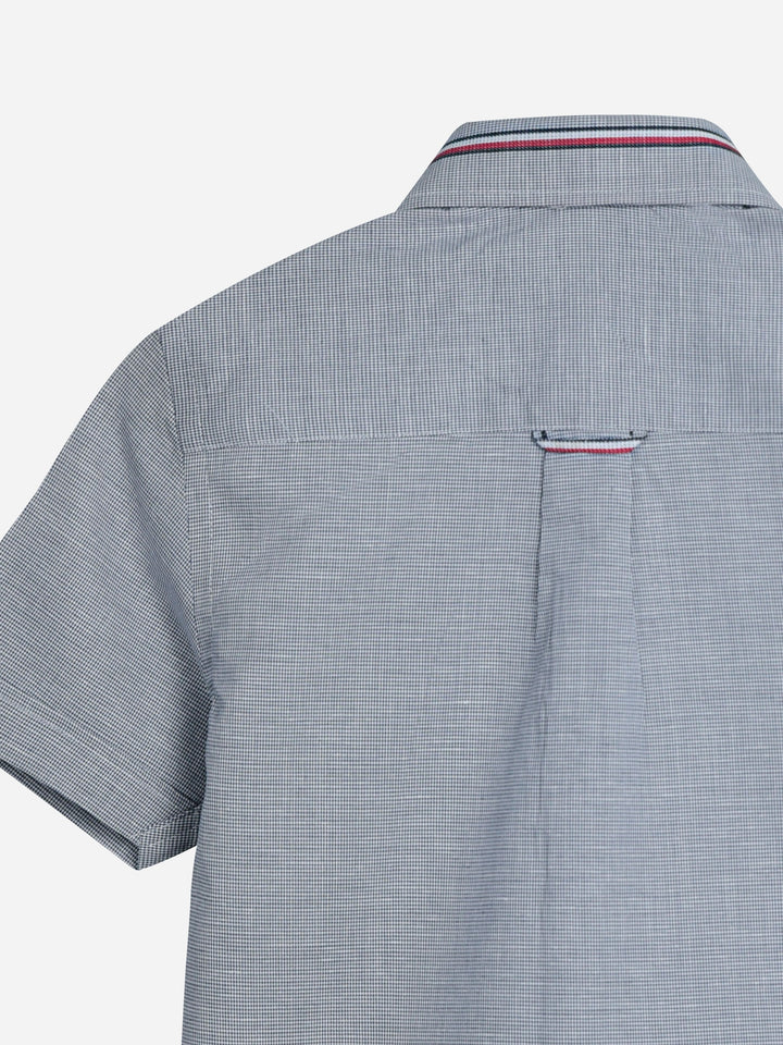 Blue Micro Check Short Sleeve Casual Shirt Brumano Pakistan