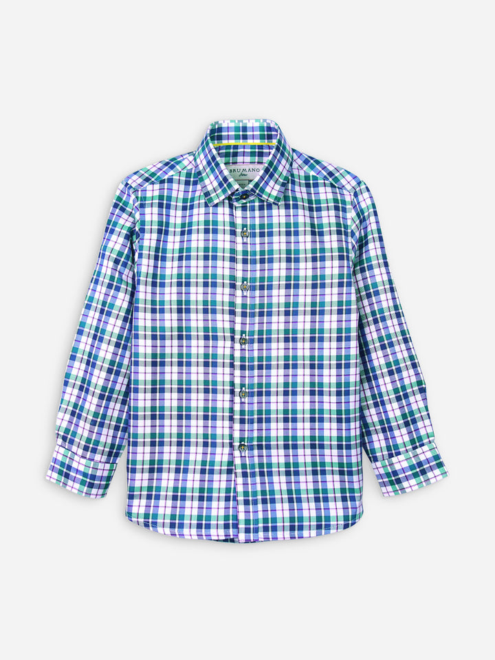 Blue Multi Color Gingam Casual Shirt Brumano Pakistan