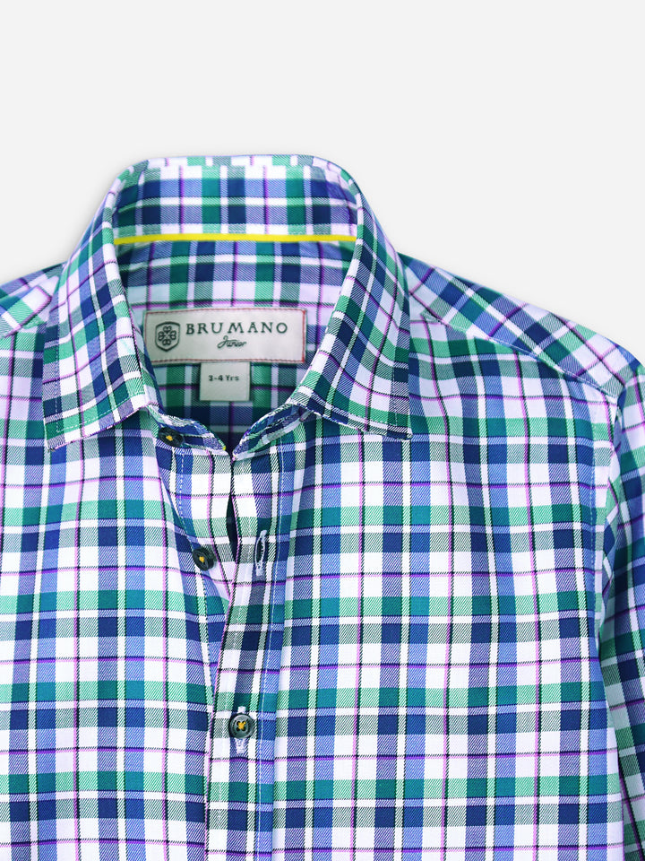 Blue Multi Color Gingam Casual Shirt Brumano Pakistan