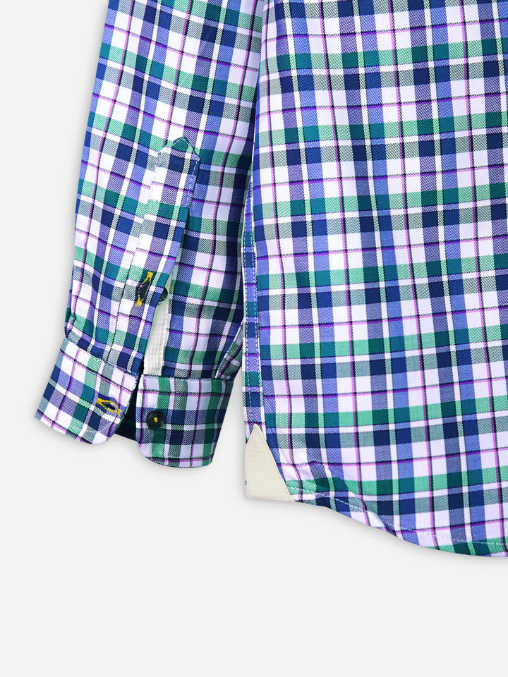 Blue Multi Color Gingam Casual Shirt Brumano Pakistan