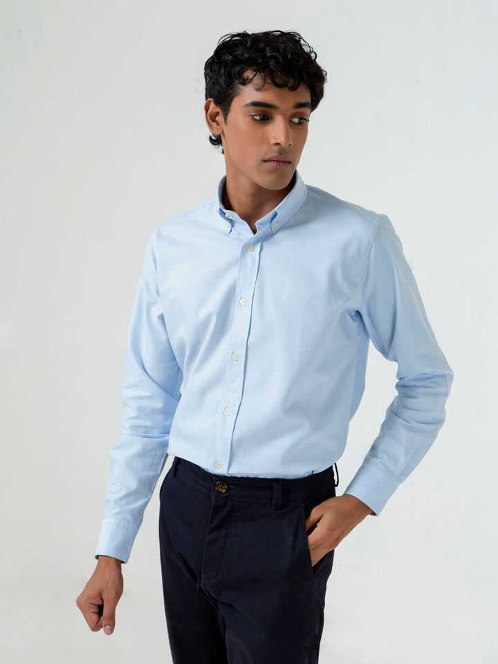 Blue Oxford Button Down Shirt Brumano Pakistan