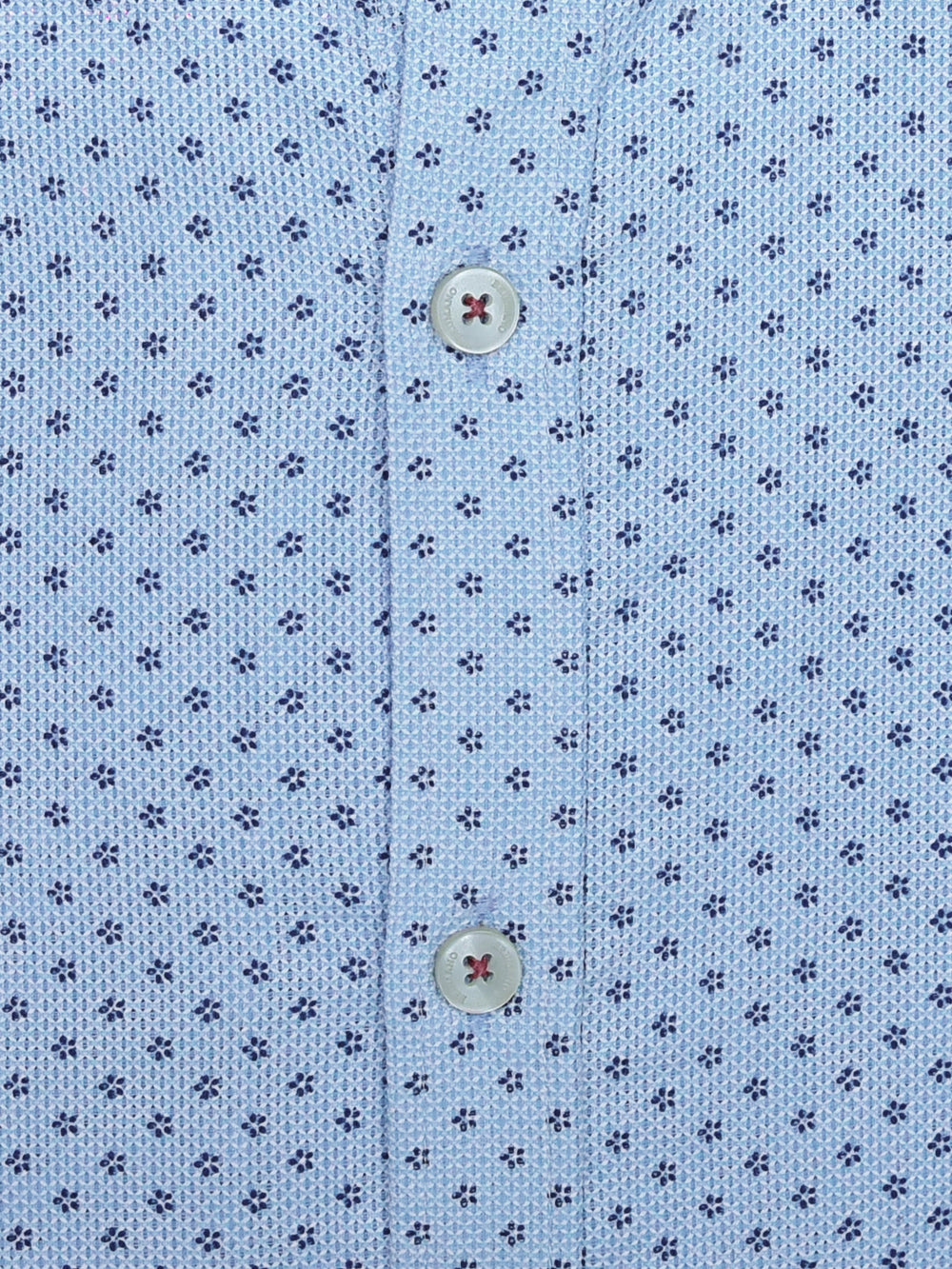 Blue Printed Structured Button Down Shirt