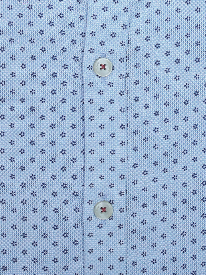 Blue Printed Structured Button Down Shirt Brumano Pakistan