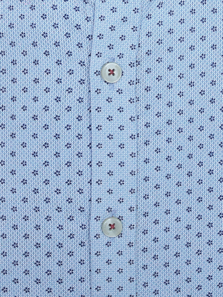 Blue Printed Structured Button Down Shirt Brumano Pakistan