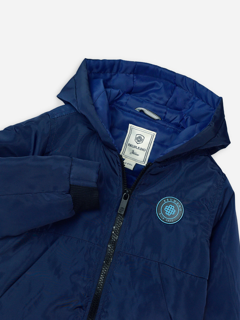 Blue Quilted Casual Jacket With Hoodie - Unisex