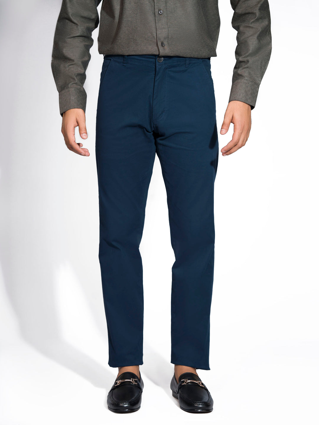 Blue Slim Fit Satin Chino Brumano Pakistan
