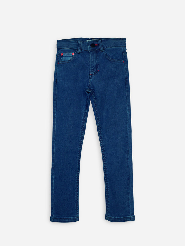 Blue Slimfit Casual Jeans With Detailing Brumano Pakistan