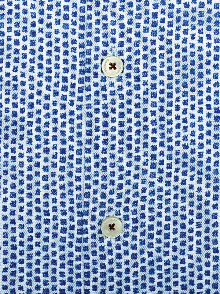 Blue Square Printed Formal Shirt Brumano Pakistan