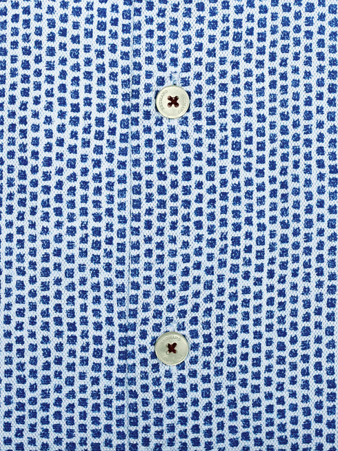 Blue Square Printed Formal Shirt Brumano Pakistan