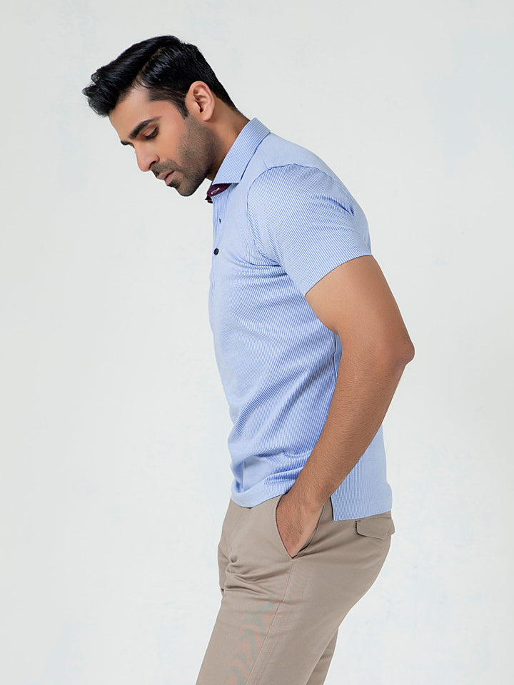 Blue Striped Polo Shirt Brumano Pakistan