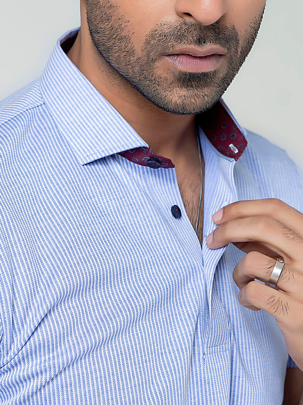 Blue Striped Polo Shirt