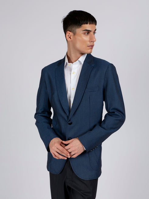 Blue Textured Blazer Brumano Pakistan