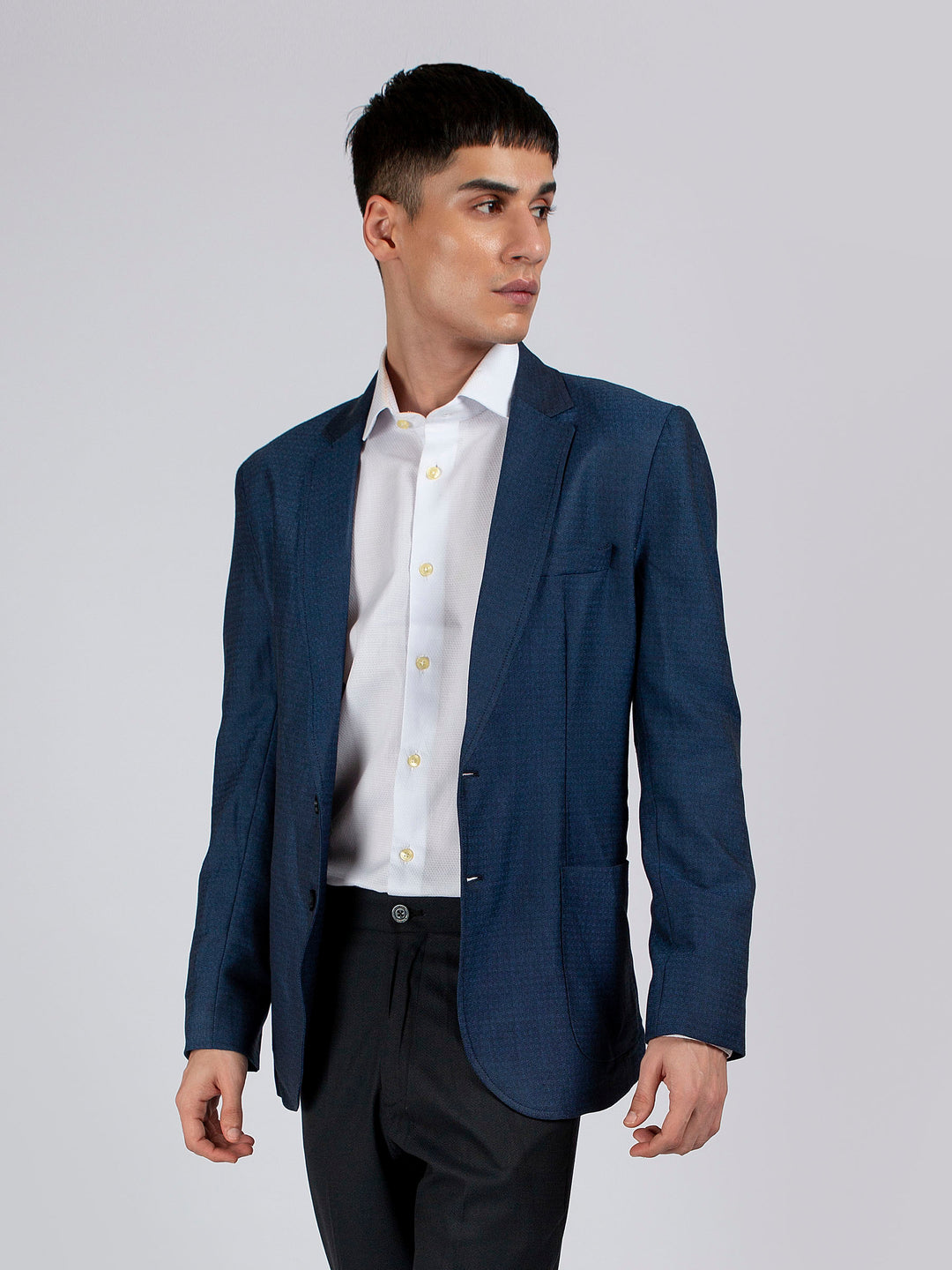 Blue Textured Blazer Brumano Pakistan
