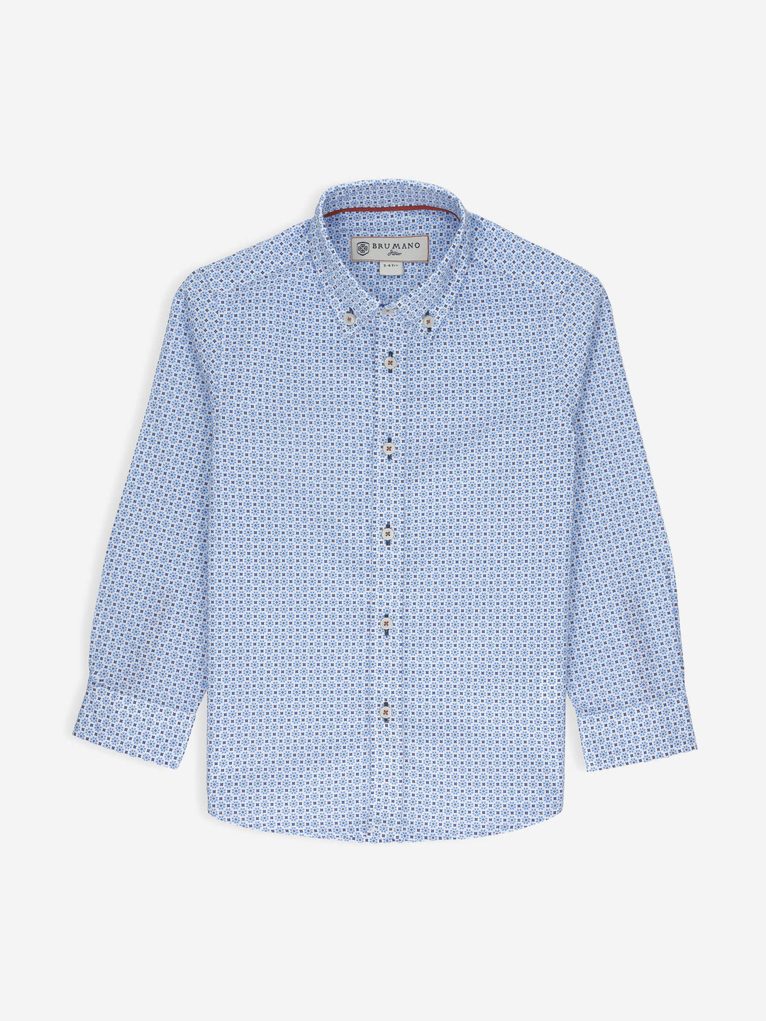 Blue & Black Printed Casual Long Sleeve Shirt Brumano Pakistan