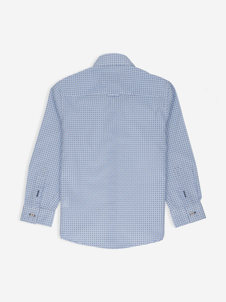 Blue & Black Printed Casual Long Sleeve Shirt Brumano Pakistan