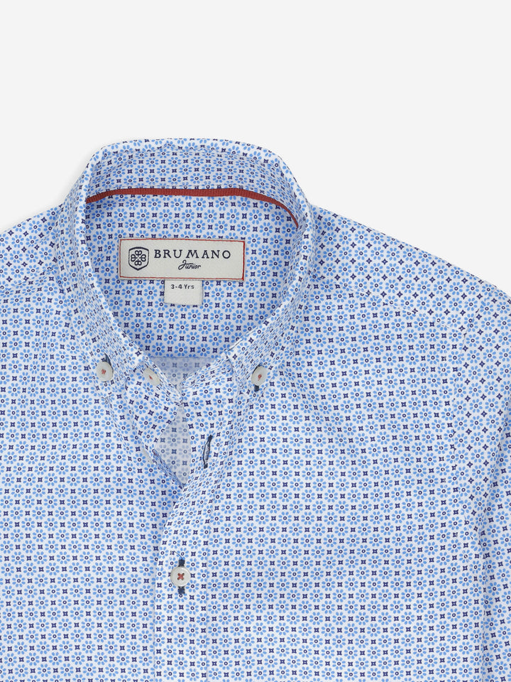 Blue & Black Printed Casual Long Sleeve Shirt