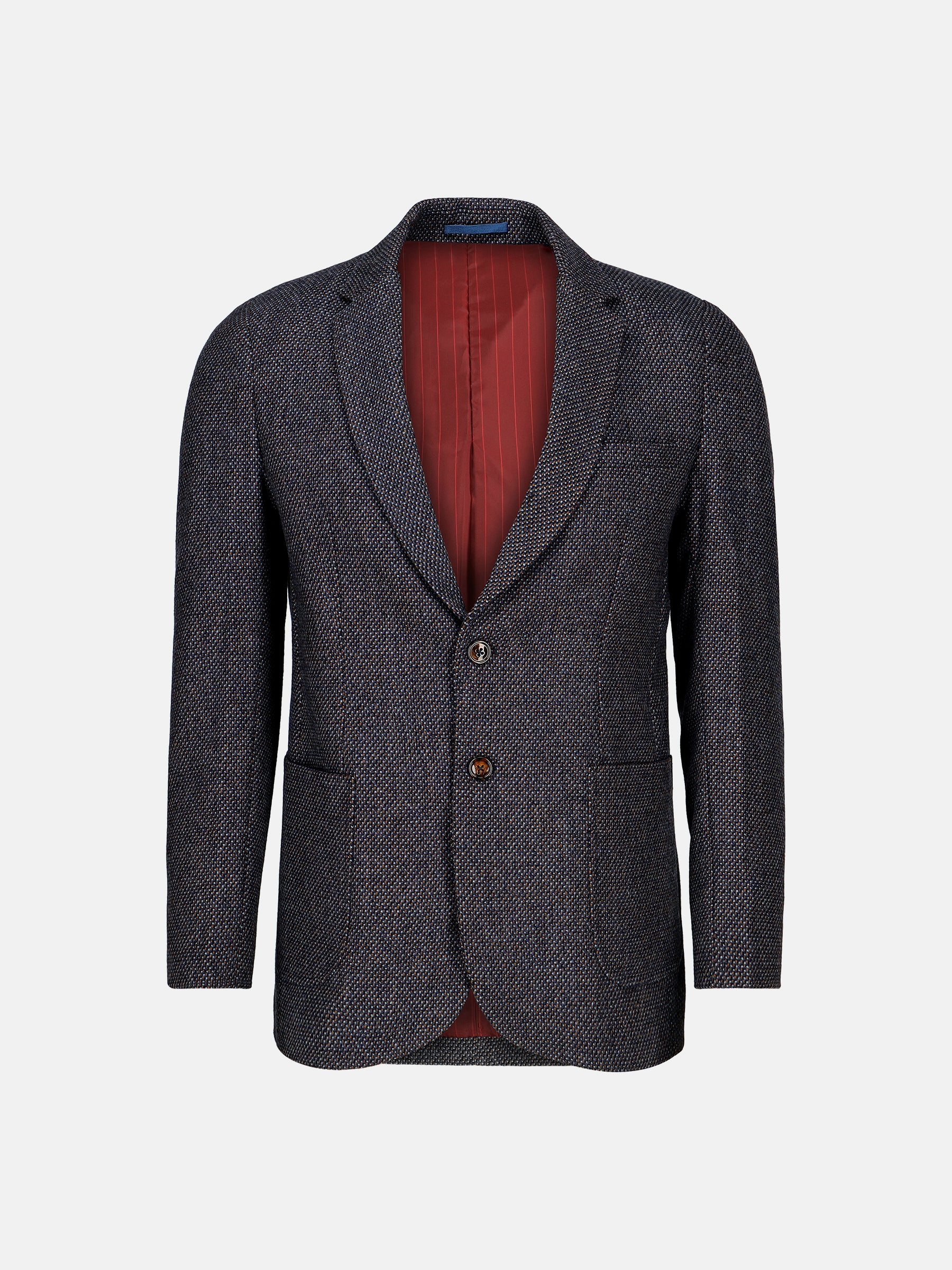 Blue & Mustard Structured Wool Cashmere Blazer - Sartoria – Brumano