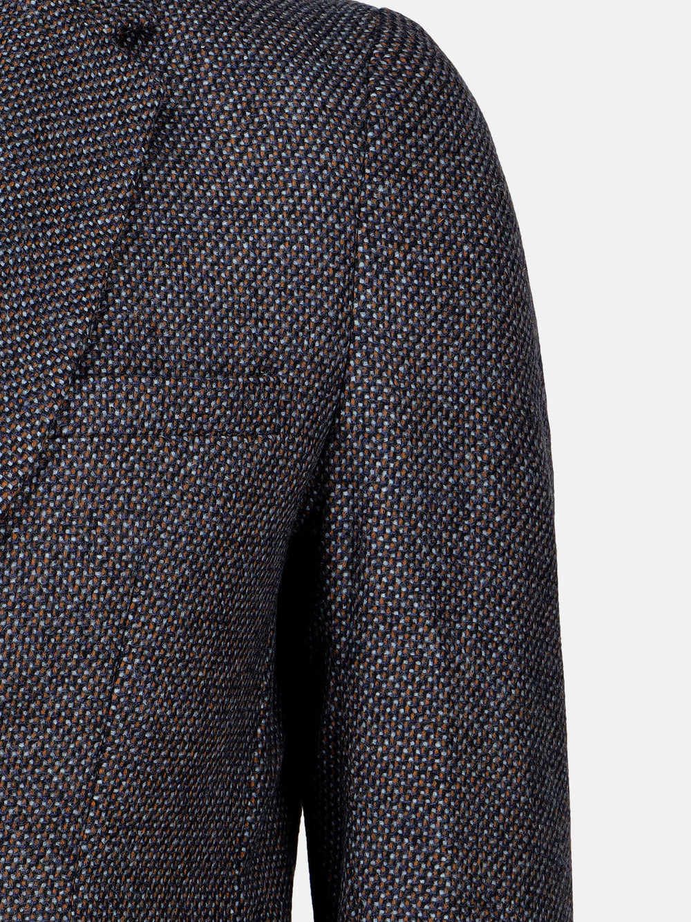 Blue & Mustard Structured Wool Cashmere Blazer - Sartoria