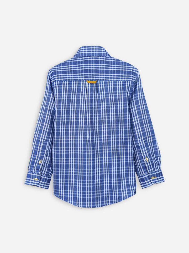 Blue & White Checkered Casual Shirt Brumano Pakistan