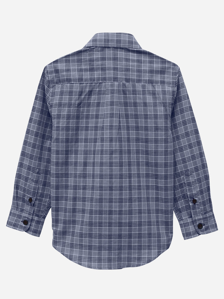 Bluish Grey Checkered Light Weight Casual Shirt Brumano Pakistan