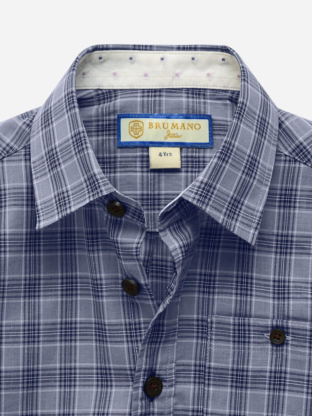 Bluish Grey Checkered Light Weight Casual Shirt Brumano Pakistan
