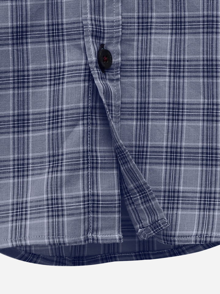 Bluish Grey Checkered Light Weight Casual Shirt Brumano Pakistan