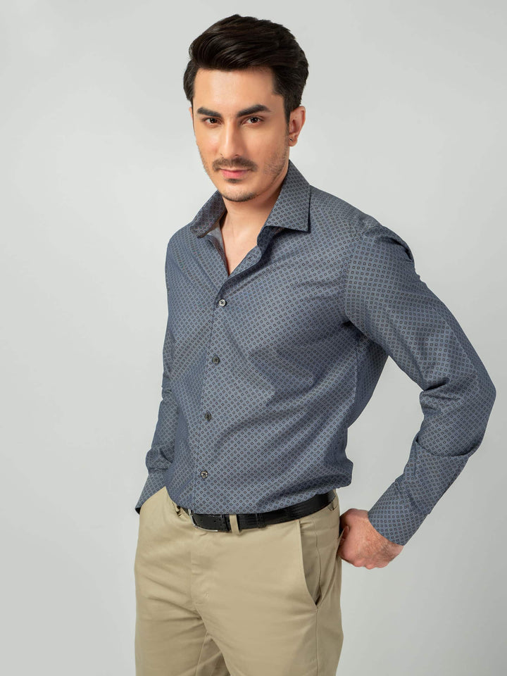 Bluish Grey Printed Shirt Brumano Pakistan