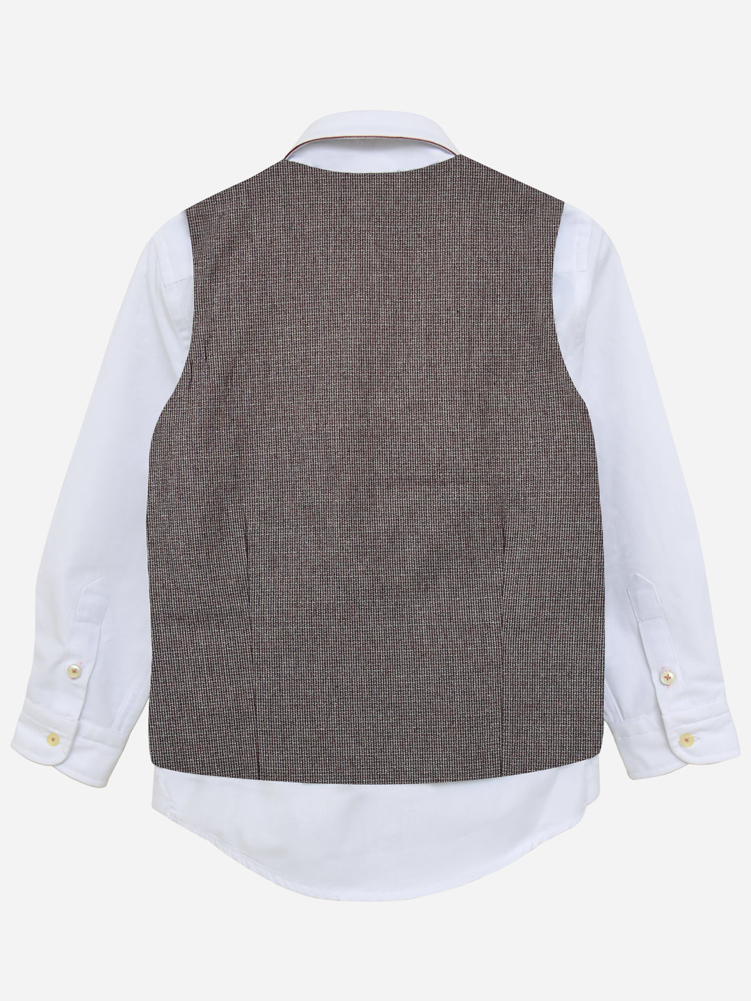 Bordo Textured Suit Vest With Bow Brumano Pakistan