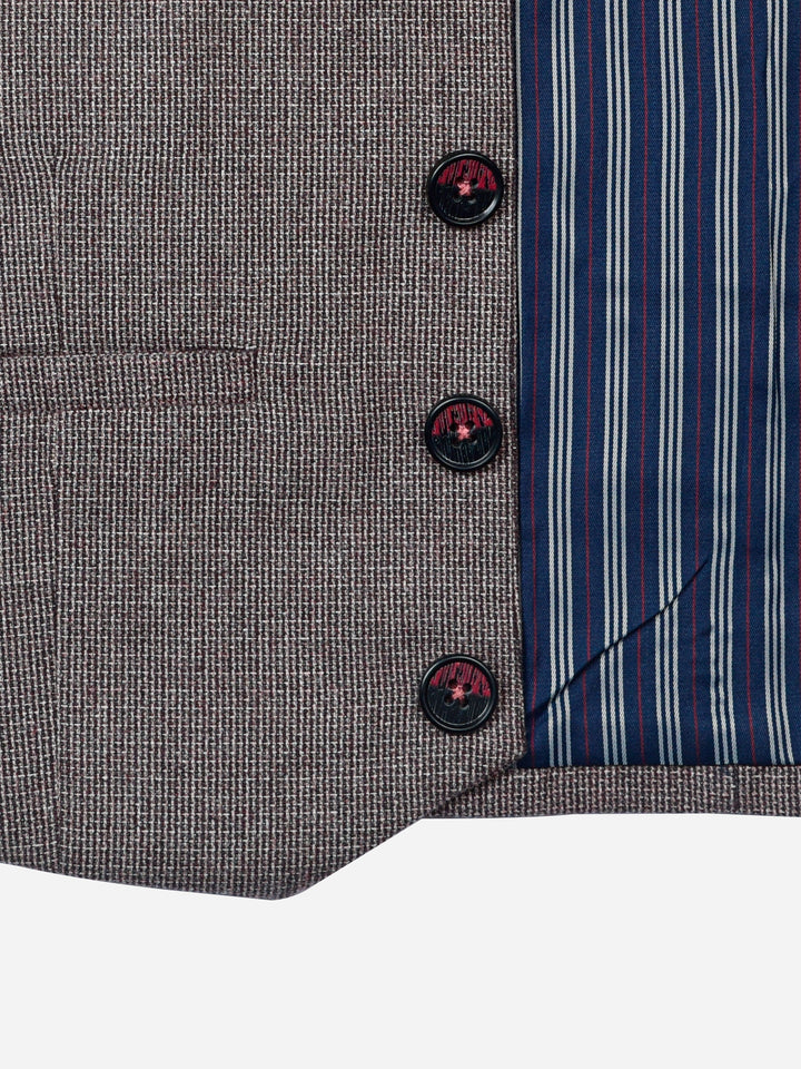 Bordo Textured Suit Vest With Bow Brumano Pakistan