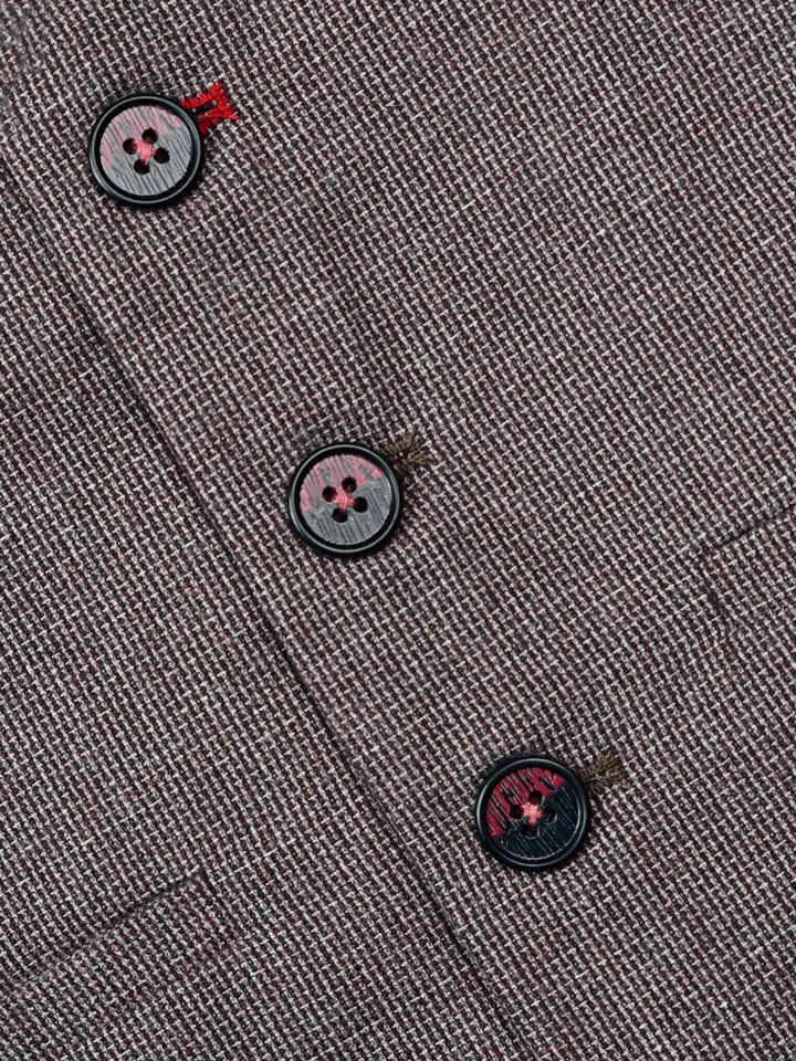 Bordo Textured Suit Vest With Bow Brumano Pakistan