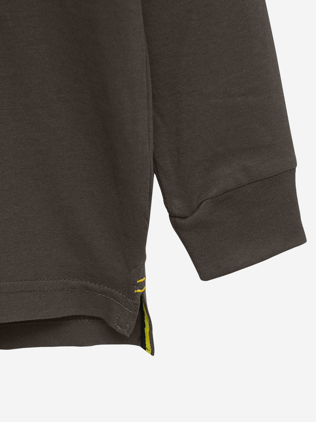 Brown Casual Full Sleeve Polo Shirt With Contrasting Collar