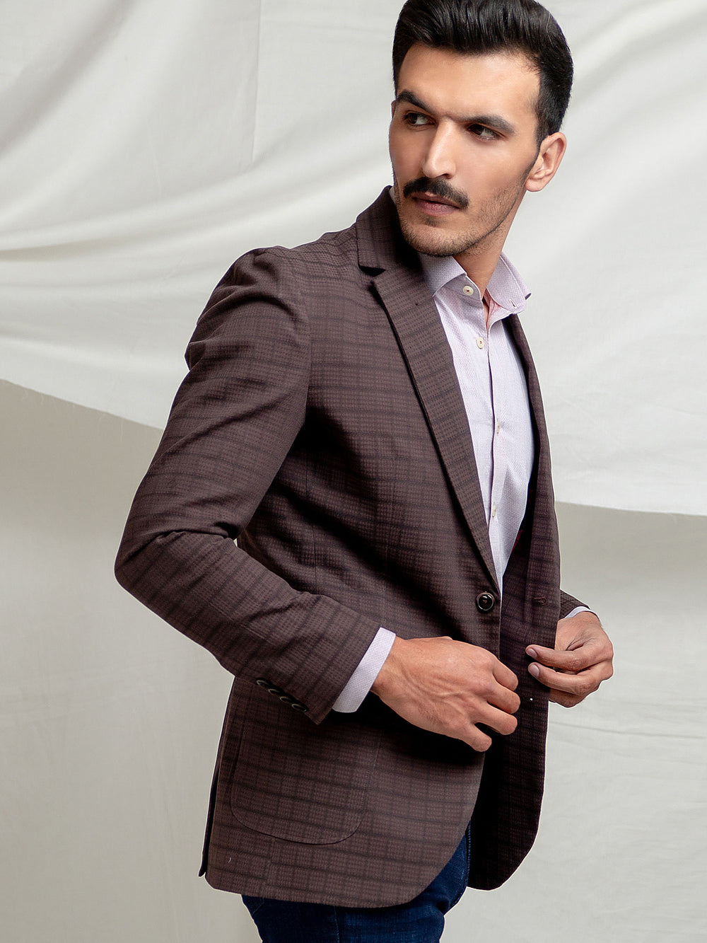 Brown Checkered Blazer