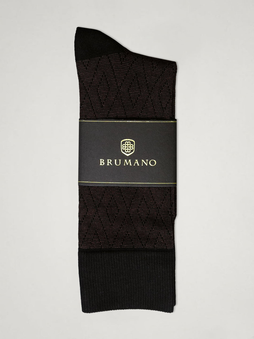 Brown Diamond Patterned Cotton Socks Brumano Pakistan