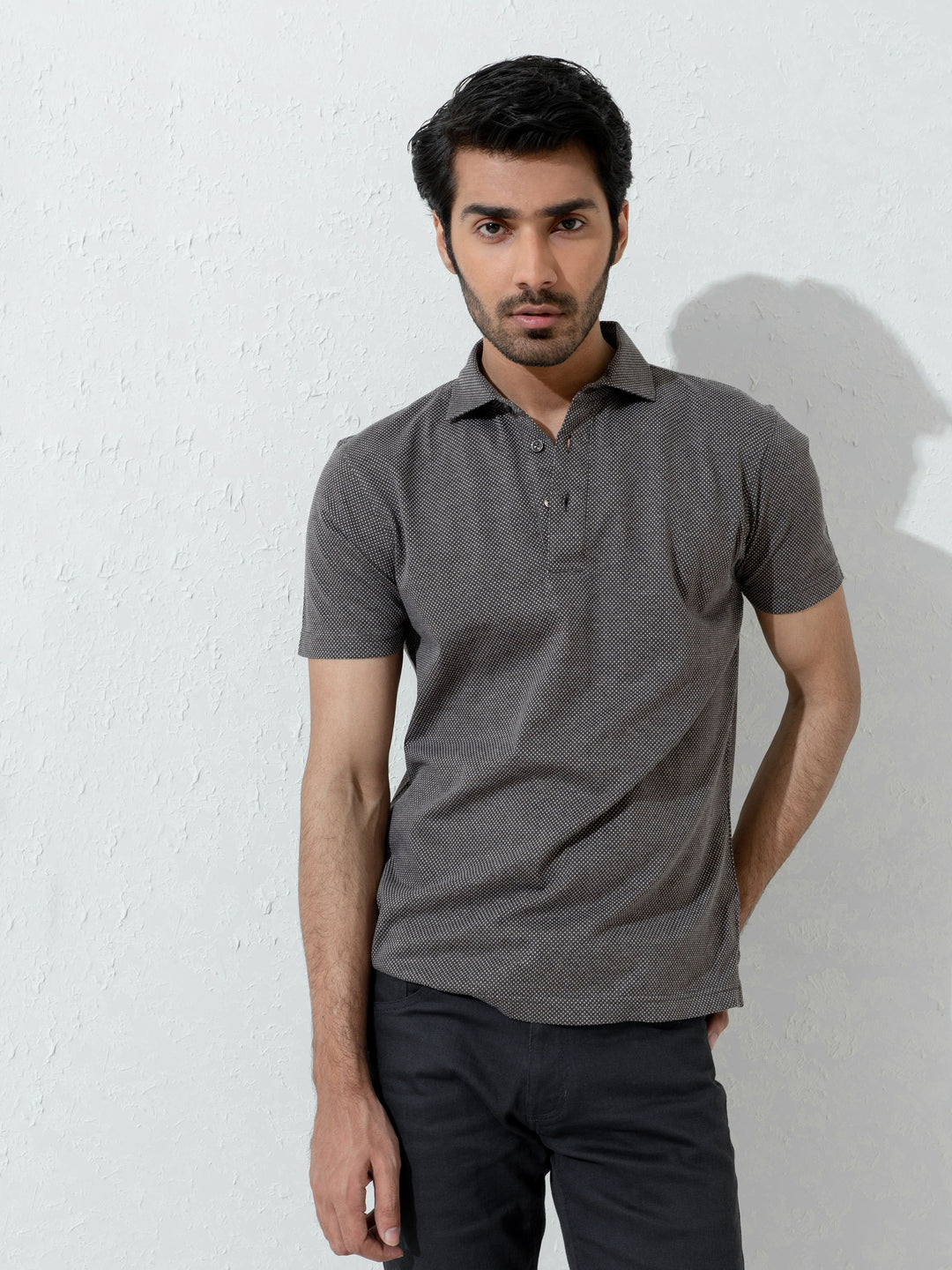 Brown Dobby Mercerized Polo Shirt Brumano Pakistan