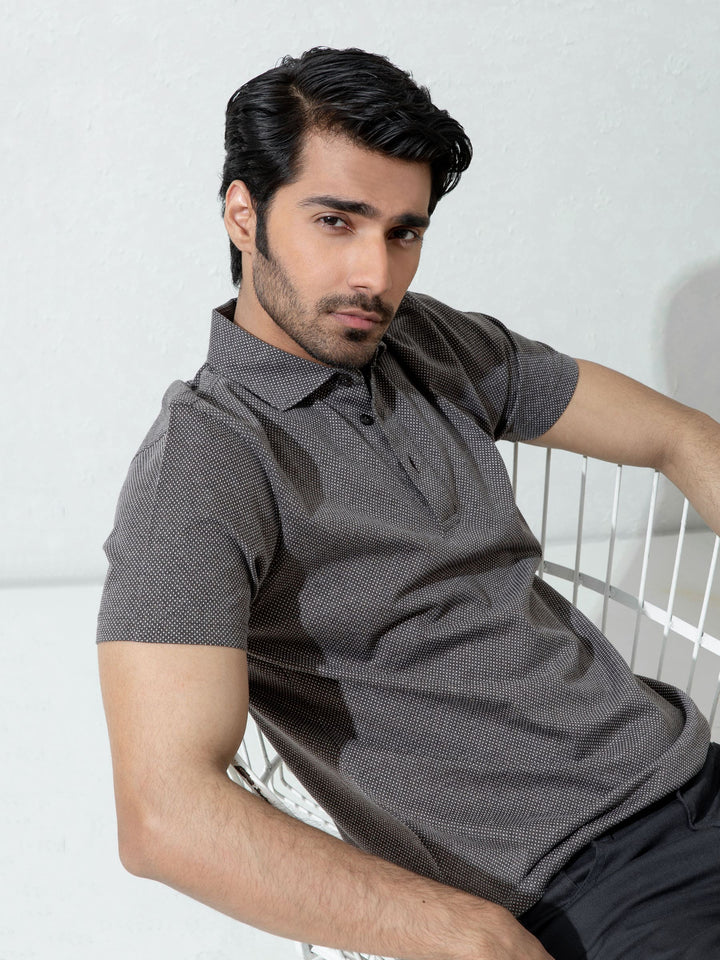Brown Dobby Mercerized Polo Shirt Brumano Pakistan