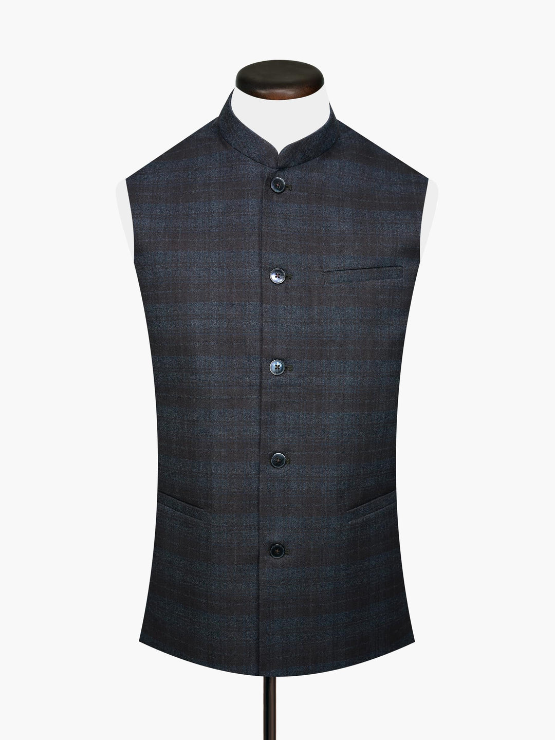 Brown & Grey Checkered Waistcoat Brumano Pakistan