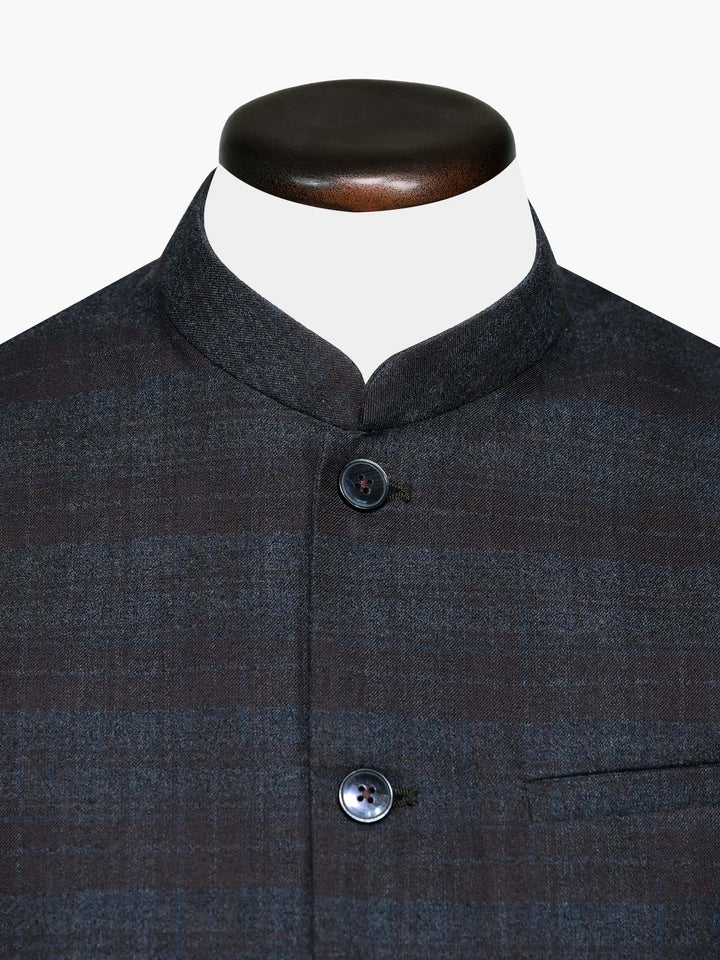 Brown & Grey Checkered Waistcoat Brumano Pakistan