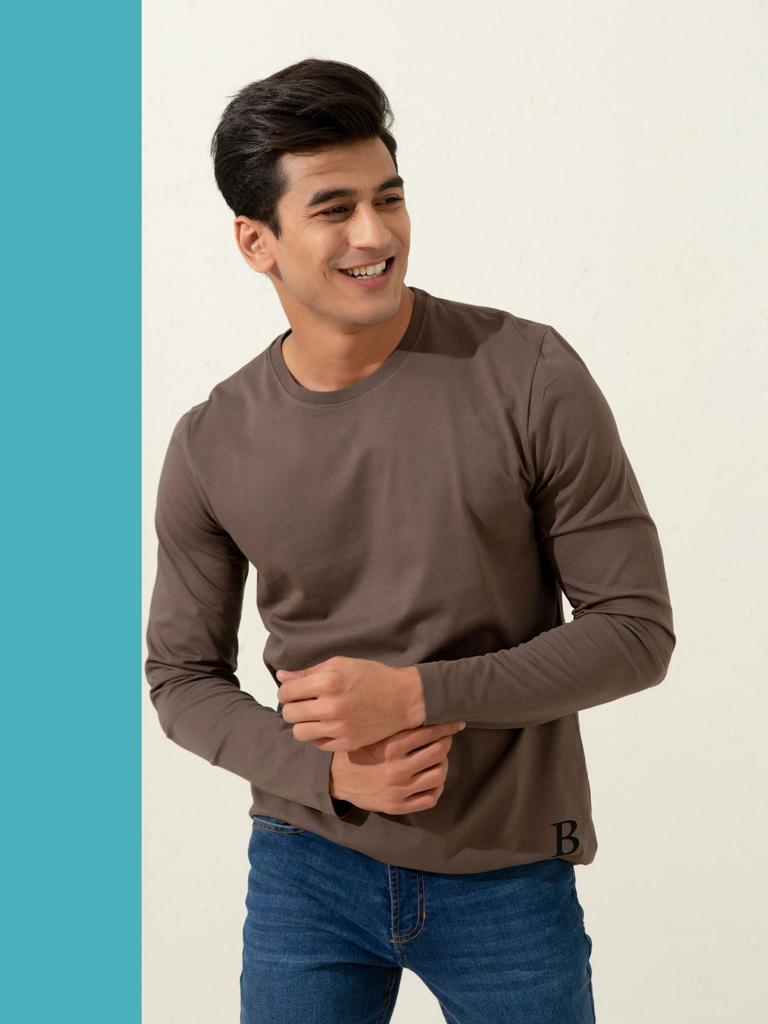 Brown Long Sleeve T-Shirt Brumano Pakistan