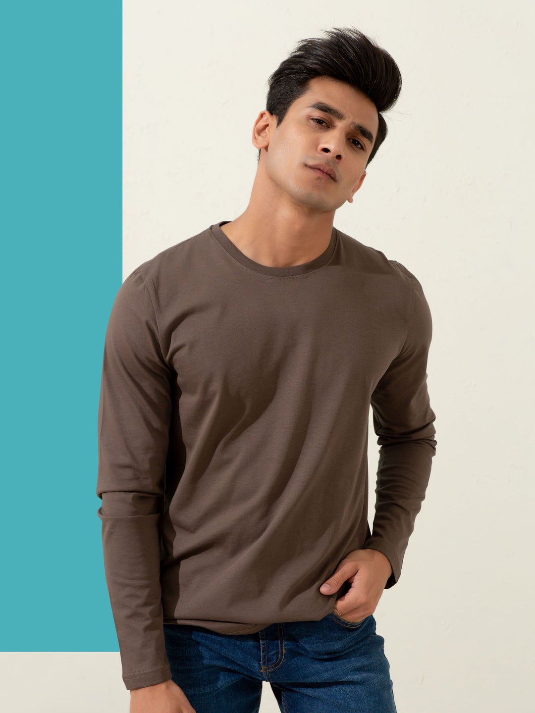 Brown Long Sleeve T-Shirt Brumano Pakistan