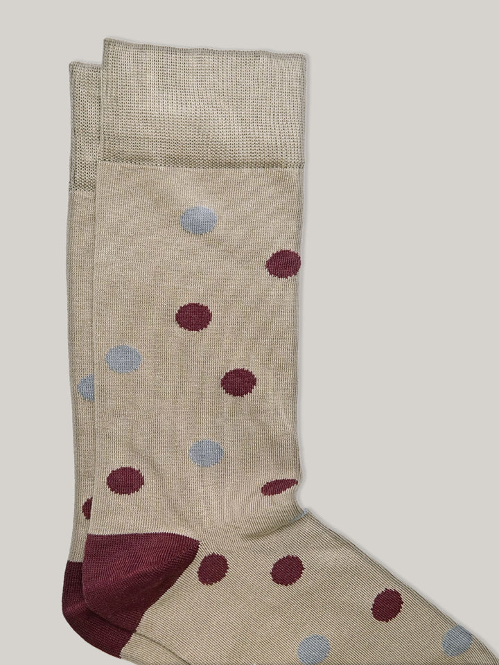 Brown & Maroon Polka Dot Cotton Socks Brumano Pakistan