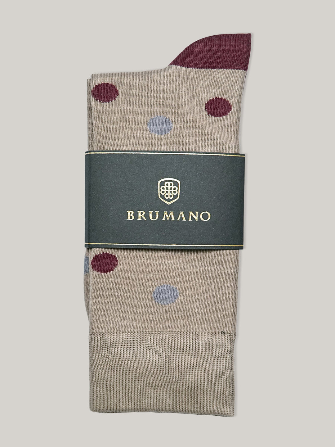 Brown & Maroon Polka Dot Cotton Socks Brumano Pakistan