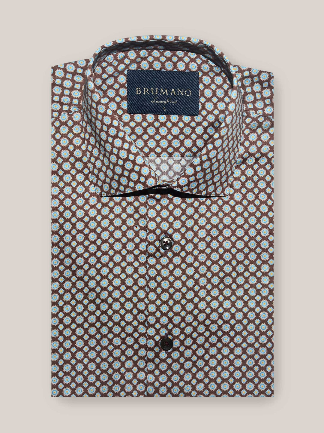 Brown Motif Printed Shirt Brumano Pakistan