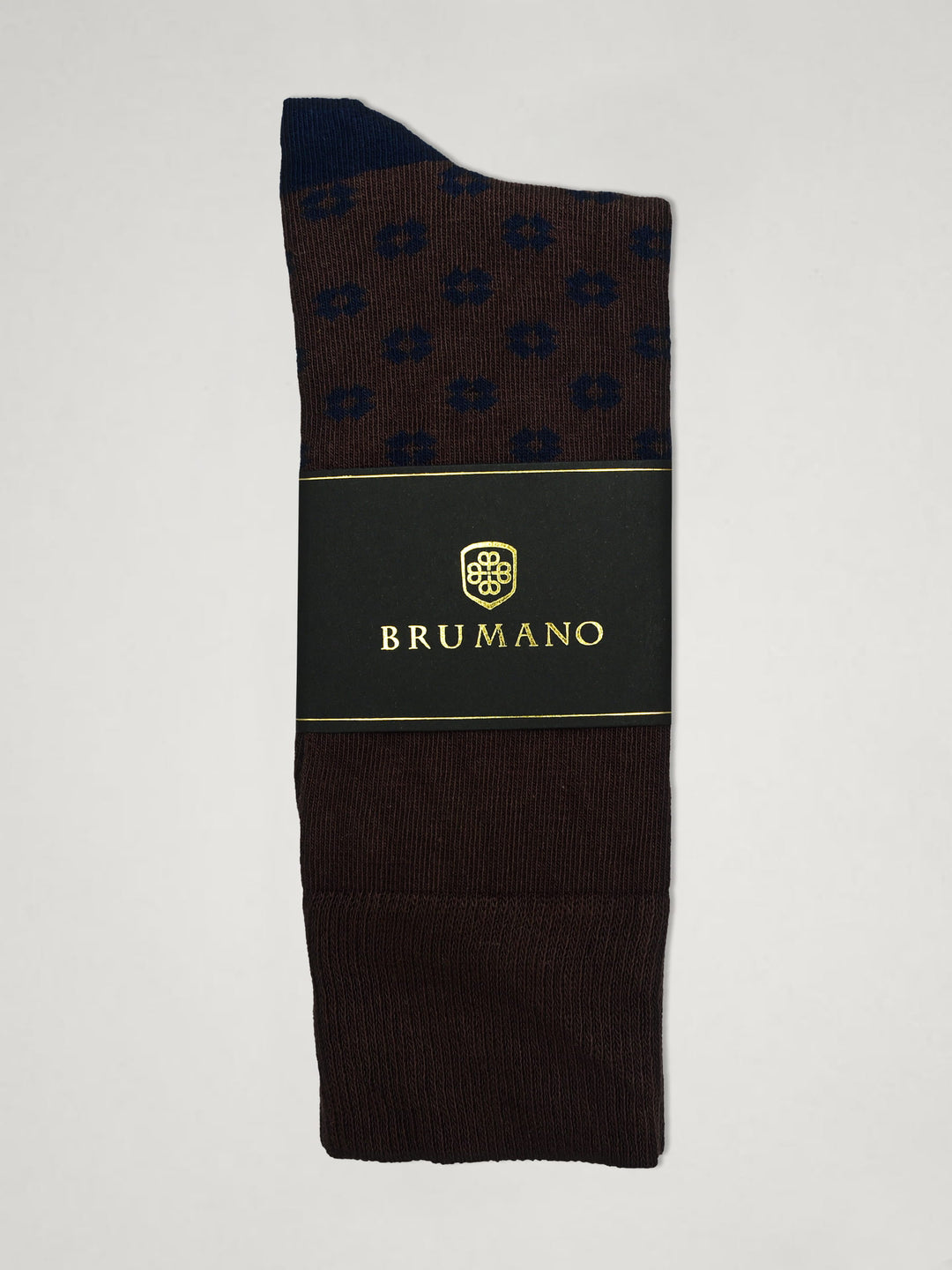 Brown & Navy Flower Cut Cotton Socks Update Brumano Pakistan